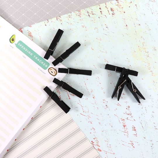 12 Packs: 30 ct. (360 total) Black Clothespins by Recollections™